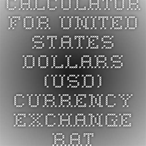 Calculator for United States Dollars (USD) Currency Exchange.